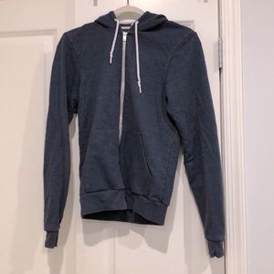 American Apparel dark blue zip up hoodie